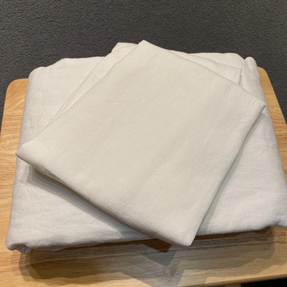 Quince European Linen Duvet Cover Set with Shams King/Cal King Size White